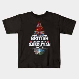 British Grown With Djiboutian Roots - Gift for Djiboutian With Roots From Djibouti Kids T-Shirt